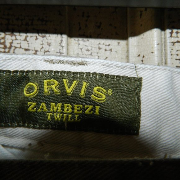 Orvis Zambezi Twill Field Hunting Pants Leather Trim Size 38 (N-35) - Picture 3 of 5